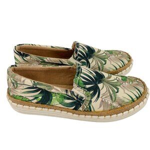 Soda Espadrille Shoes Womens 10 Green Tropical Floral All Over Print Vacation